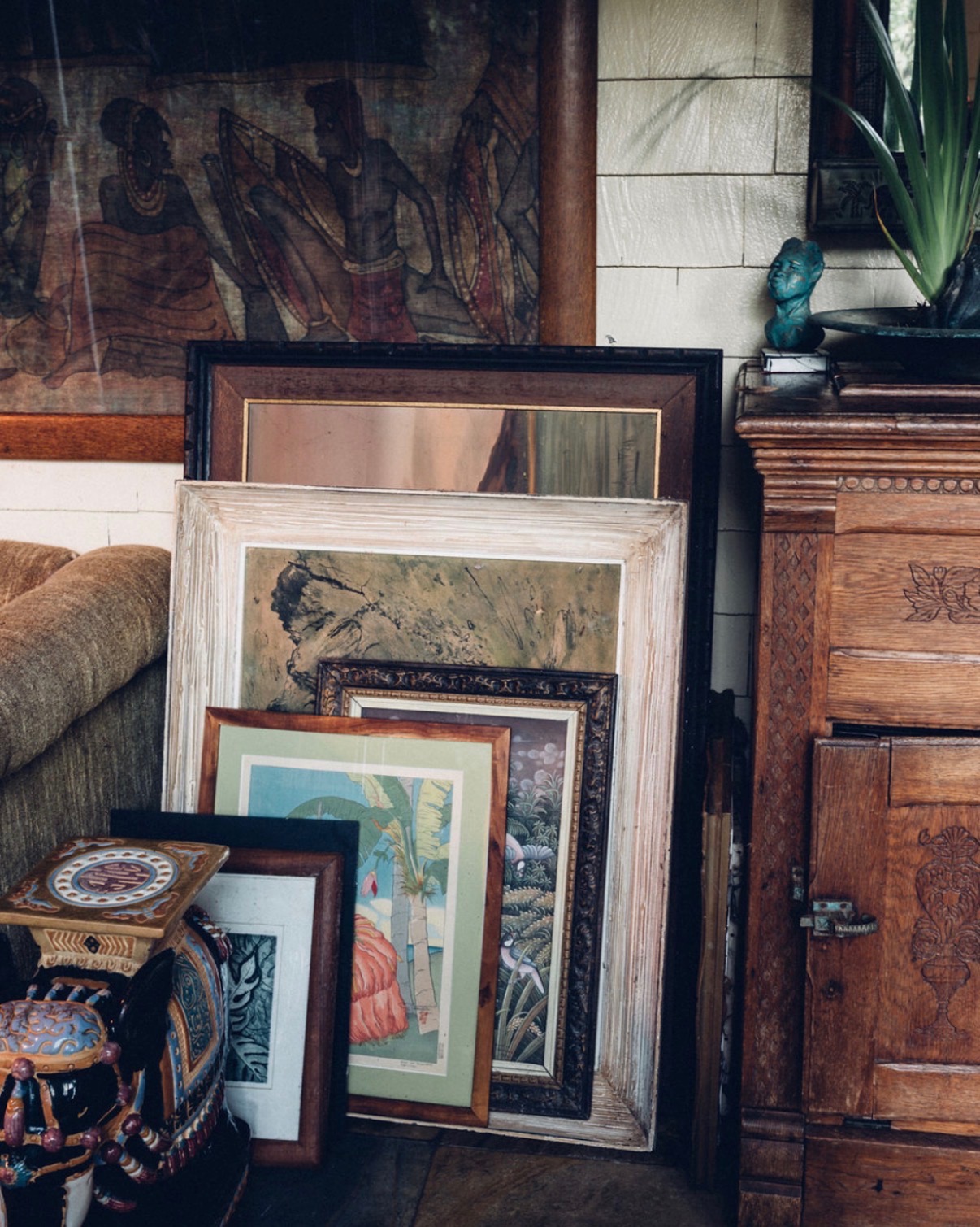 A collection of art in Dr. Allana Coffee’s home